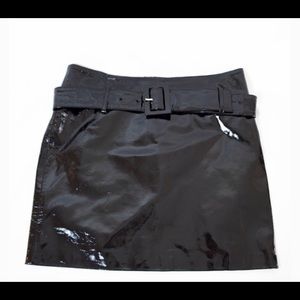Cache Black Leather Skirt Size 10 NWT